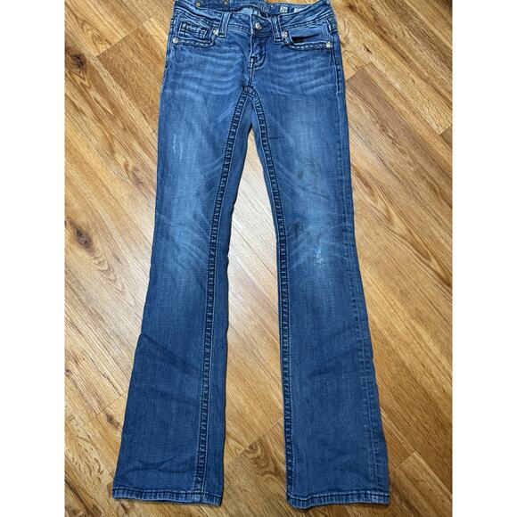 Miss Me JE5305B3 Boot Bootcut Jeans Studs Embroidered Bling Jeans Size 26 EB - Picture 3 of 6